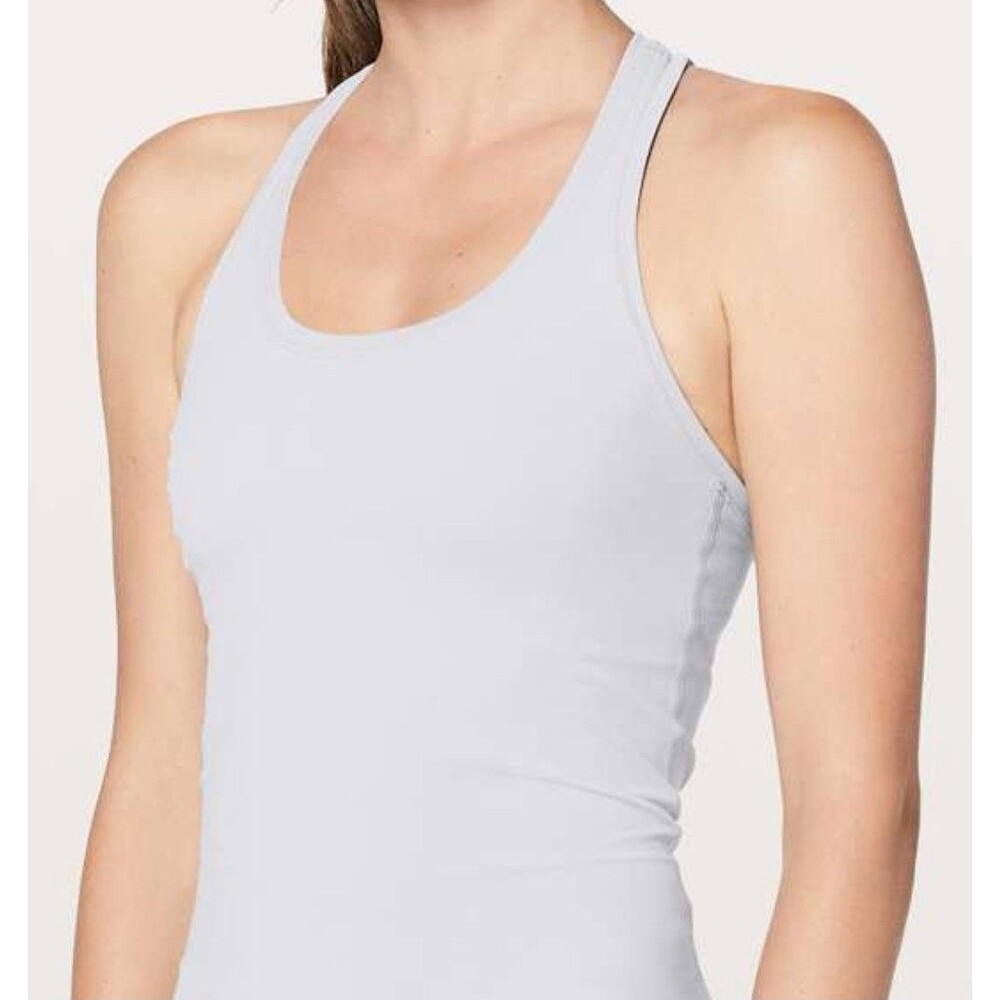 Lululemon Sz 4/6/S Cool Racerback Shorter Length Nulu Lavender Grey Athleisure